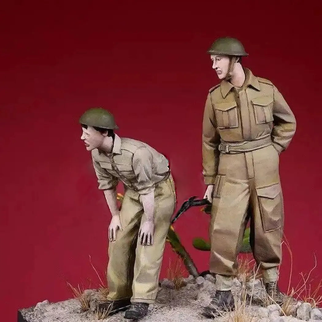 1/35 2pcs Resin Model Kit British Soldiers 8th Army Infantry WW2 Unpainted