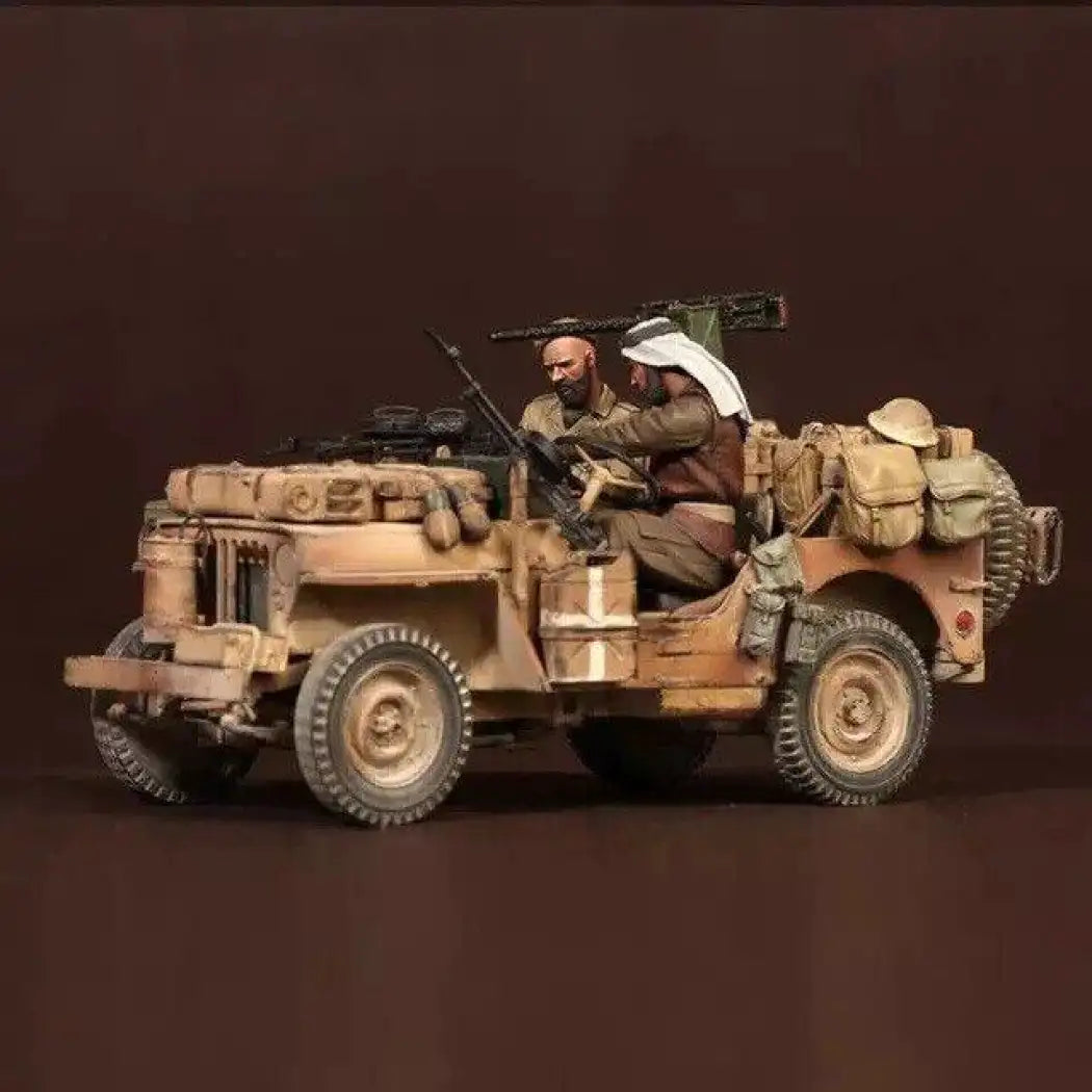 1/35 2pcs Resin Model Kit British Soldiers Desert Patrol no car WW2 Unpainted - Model-Fan-Store