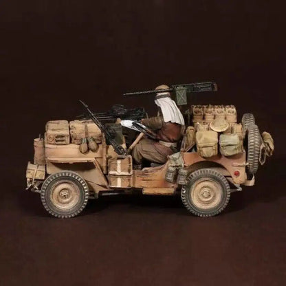 1/35 2pcs Resin Model Kit British Soldiers Desert Patrol no car WW2 Unpainted - Model-Fan-Store