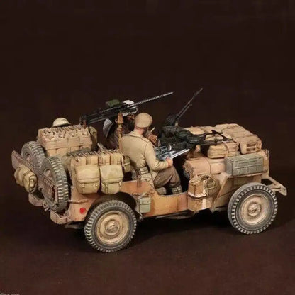 1/35 2pcs Resin Model Kit British Soldiers Desert Patrol no car WW2 Unpainted - Model-Fan-Store