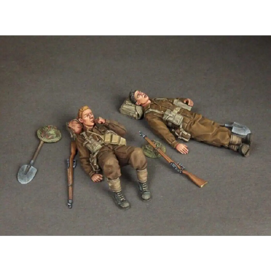 1/35 2pcs Resin Model Kit British Soldiers Infantry in Rest WW2 Unpainted - Model-Fan-Store