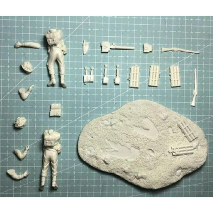 1/35 2pcs Resin Model Kit British Soldiers Mortarmen WW2 Unpainted - Model-Fan-Store