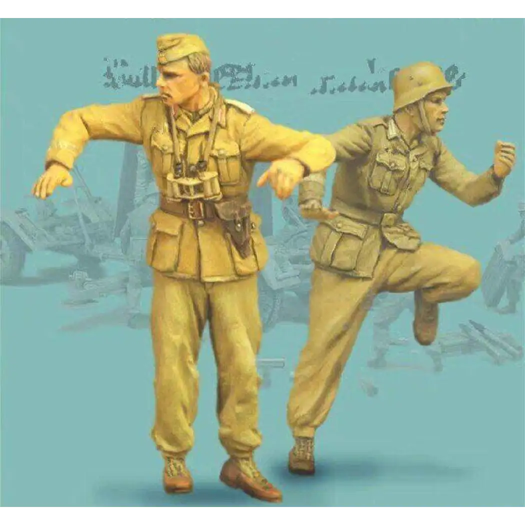 1/35 2pcs Resin Model Kit German Soldiers Afrikakorps DAK WW2 Unpainted - Model-Fan-Store