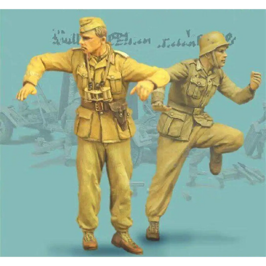 1/35 2pcs Resin Model Kit German Soldiers Afrikakorps DAK WW2 Unpainted - Model-Fan-Store