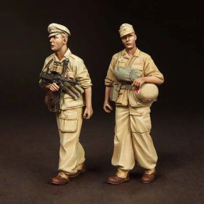 1/35 2pcs Resin Model Kit German Soldiers Infantry Africa WW2 Unpainted - Model-Fan-Store