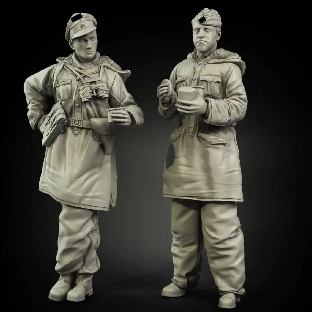 1/35 2pcs Resin Model Kit German Soldiers Infantry Are Eating Rest WW2 Unpainted - Model-Fan-Store