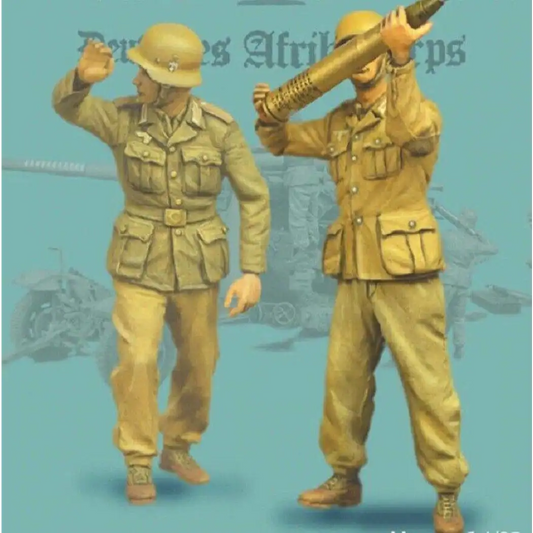 1/35 2pcs Resin Model Kit German Soldiers Tank Crew Artillery WW2 Unpainted - Model-Fan-Store