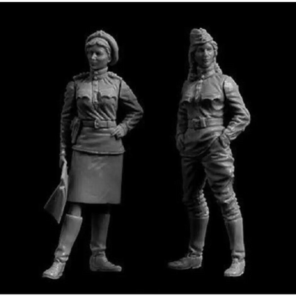 1/35 2pcs Resin Model Kit Girl Woman Soviet Soldiers WW2 Unpainted - Model-Fan-Store
