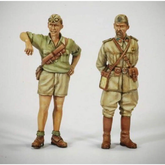 1/35 2pcs Resin Model Kit Italian Officer and Soldier WW2 Unpainted - Model-Fan-Store