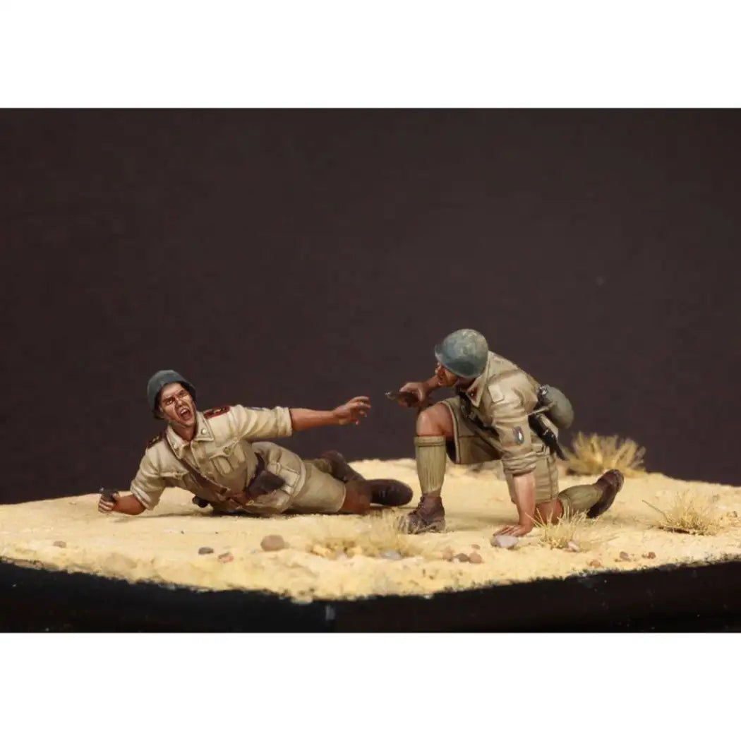 1/35 2pcs Resin Model Kit Italian Soldiers Infantry Defensive WW2 Unpainted - Model-Fan-Store