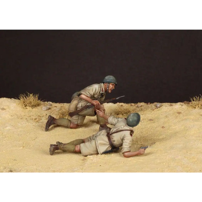 1/35 2pcs Resin Model Kit Italian Soldiers Infantry Defensive WW2 Unpainted - Model-Fan-Store