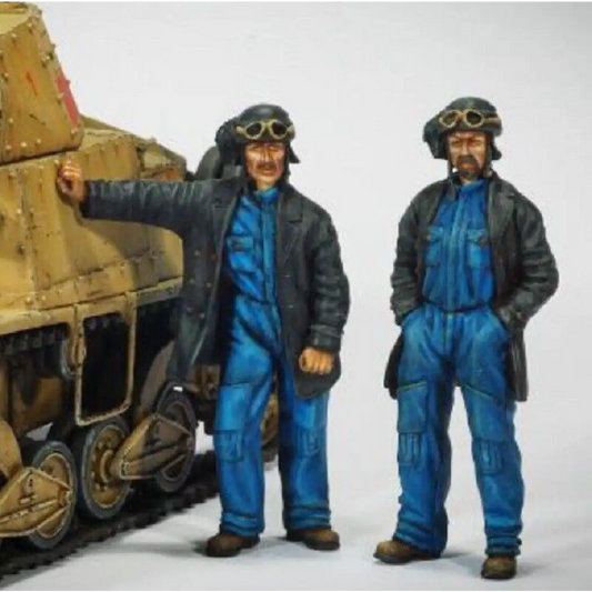 1/35 2pcs Resin Model Kit Italian Soldiers Tank Crew WW2 Unpainted - Model-Fan-Store