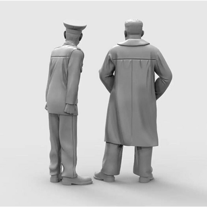 1/35 2pcs Resin Model Kit Korean Leader and General Unpainted Unassembled - Model-Fan-Store