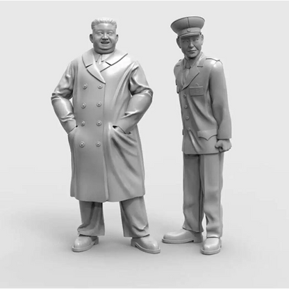 1/35 2pcs Resin Model Kit Korean Leader and General Unpainted Unassembled - Model-Fan-Store