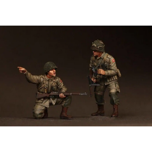 1/35 2pcs Resin Model Kit Soldiers US Army Airborne Division WW2 Unpainted - Model-Fan-Store