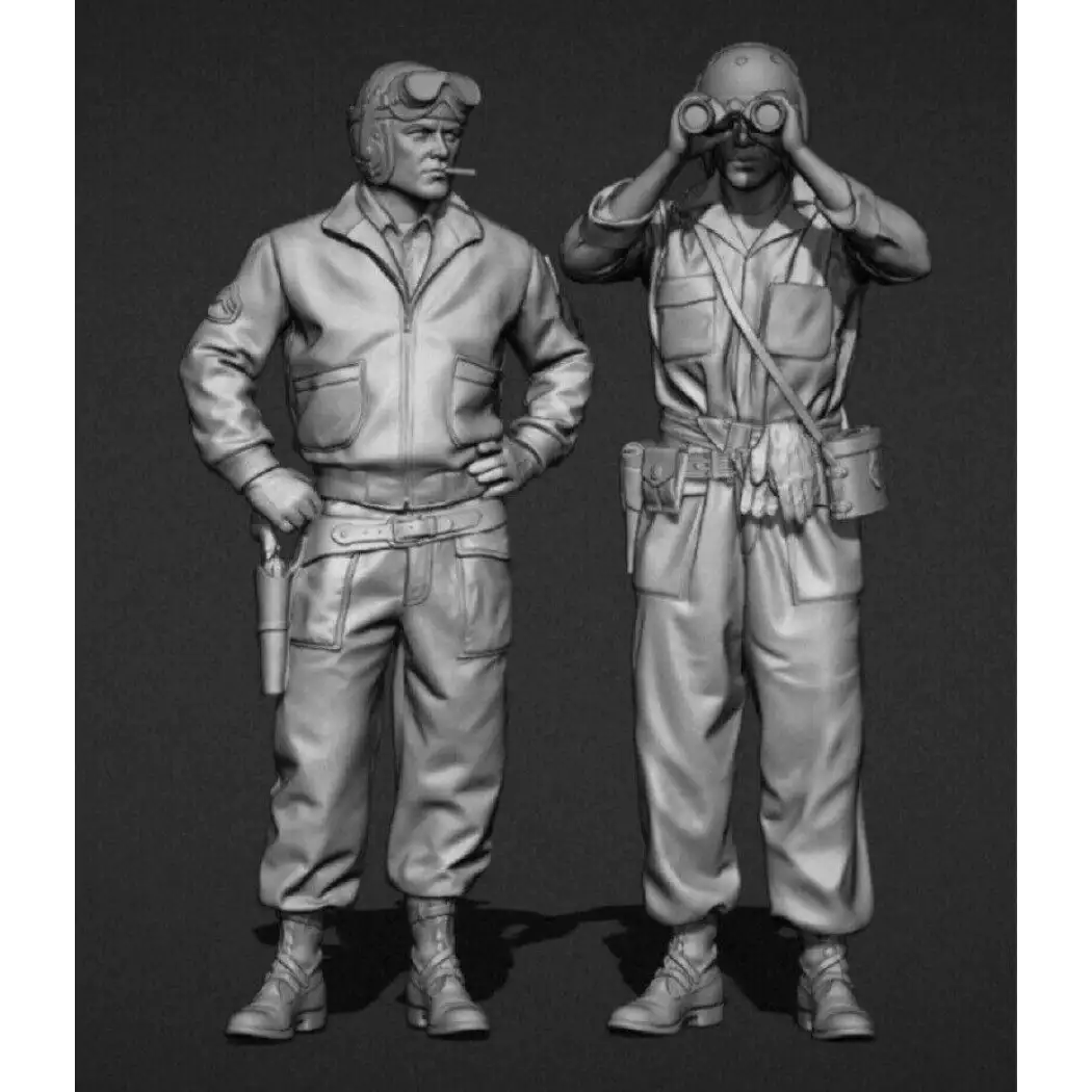 1/35 2pcs Resin Model Kit US Army Soldiers Tank Crew WW2 Unpainted - Model-Fan-Store