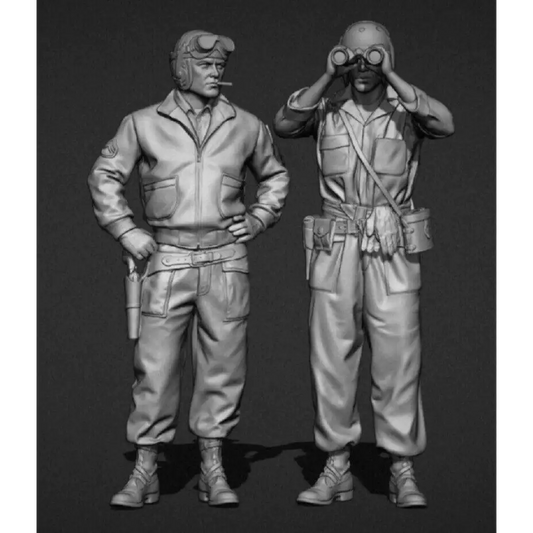 1/35 2pcs Resin Model Kit US Army Soldiers Tank Crew WW2 Unpainted - Model-Fan-Store