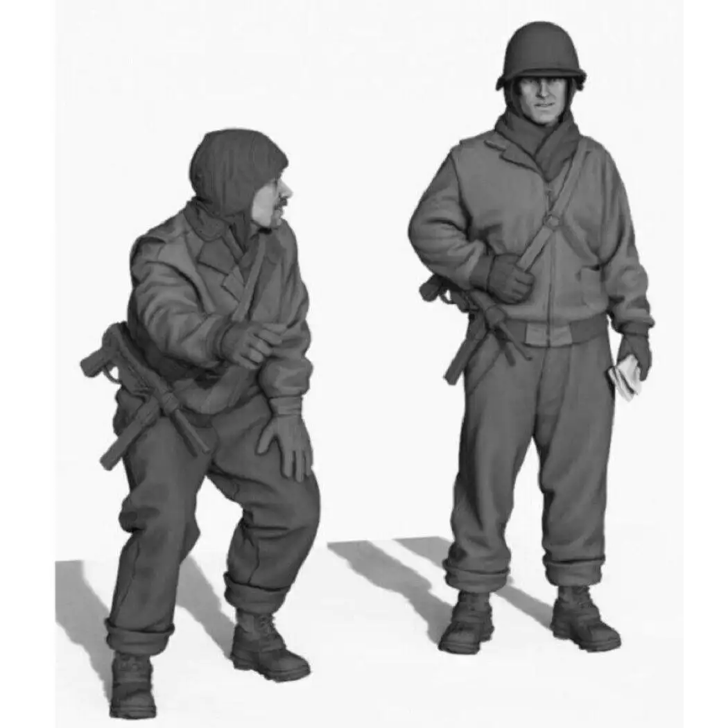 1/35 2pcs Resin Model Kit US Army Tank Crew WW2 Unpainted - Model-Fan-Store