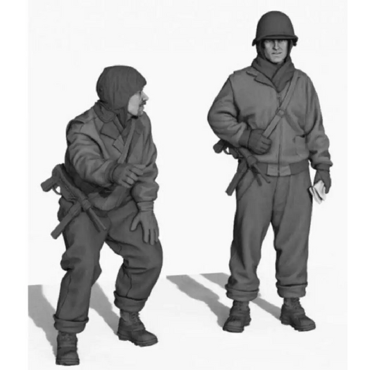 1/35 2pcs Resin Model Kit US Army Tank Crew WW2 Unpainted - Model-Fan-Store