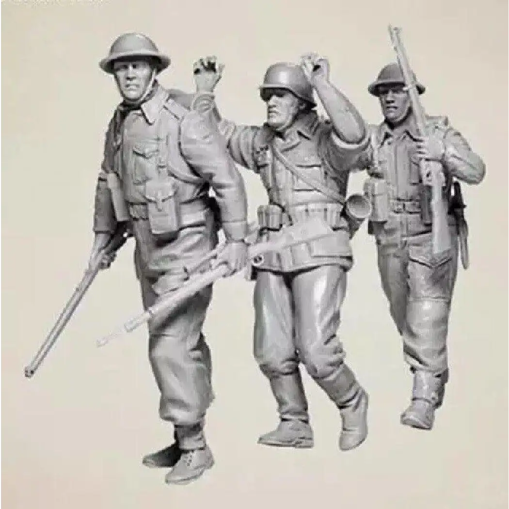 1/35 3pcs Resin Model Kit British Soldier & German Captured WW2 Unpainted - Model-Fan-Store