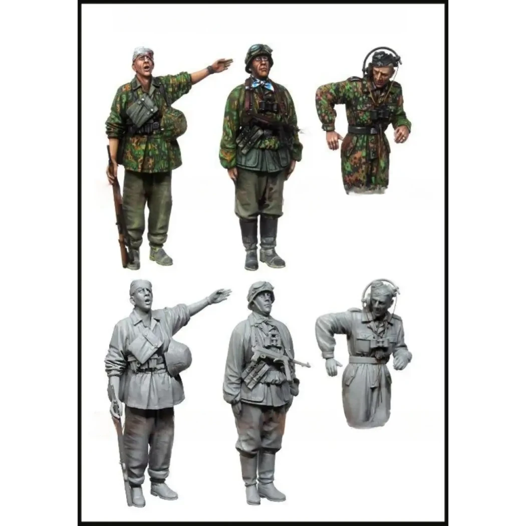 1/35 3pcs Resin Model Kit German Soldiers Tank Crew Kursk 1943 WW2 Unpainted