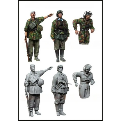 1/35 3pcs Resin Model Kit German Soldiers Tank Crew Kursk 1943 WW2 Unpainted