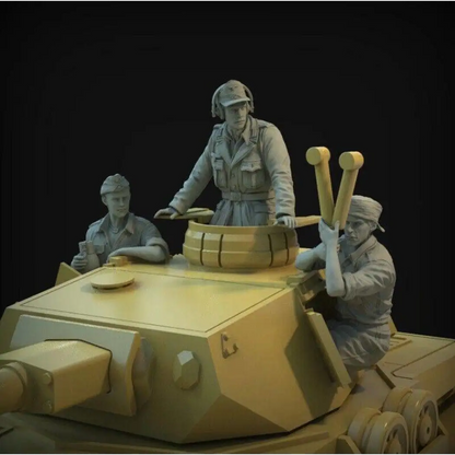 1/35 3pcs Resin Model Kit German Soldiers Tank Crew WW2 Unpainted - Model-Fan-Store