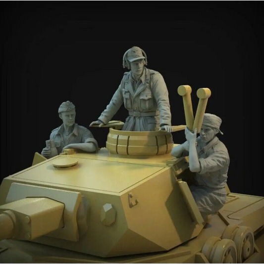 1/35 3pcs Resin Model Kit German Soldiers Tank Crew WW2 Unpainted - Model-Fan-Store