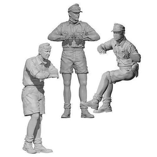 1/35 3pcs Resin Model Kit German Soldiers Tank Crew WW2 Unpainted - Model-Fan-Store