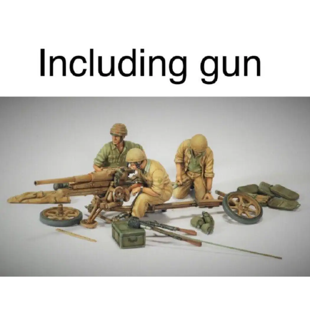 1/35 3pcs Resin Model Kit Italian Soldier 47mm Anti-Tank Gun WW2 Unpainted - Model-Fan-Store