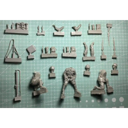 1/35 3pcs Resin Model Kit Italian Soldier Artillery WW2 Unpainted - Model-Fan-Store