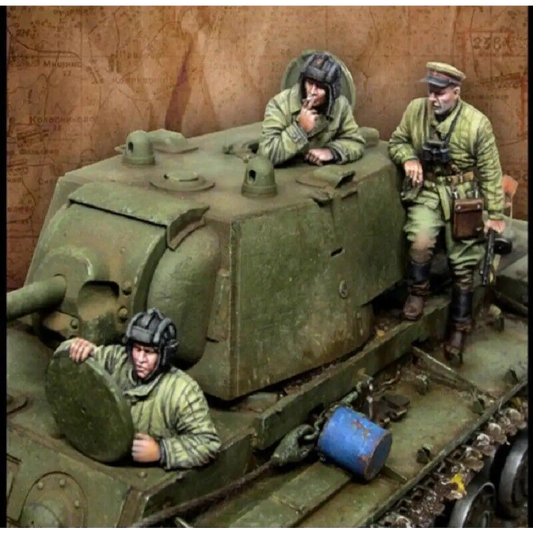 1/35 3pcs Resin Model Kit Soviet Soldiers Tank Crew WW2 no tank Unpainted - Model-Fan-Store