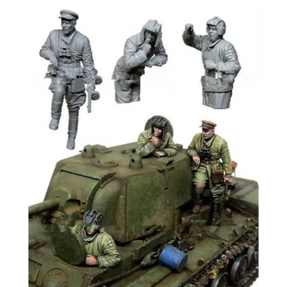 1/35 3pcs Resin Model Kit Soviet Soldiers Tank Crew WW2 no tank Unpainted - Model-Fan-Store