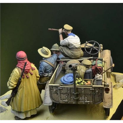 1/35 4pcs Resin Model Kit Anzac Desert Soldiers (no car) WW1 Unpainted - Model-Fan-Store