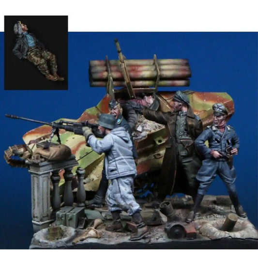 1/35 4pcs Resin Model Kit German Soldiers Artillery with base WW2 Unpainted - Model-Fan-Store