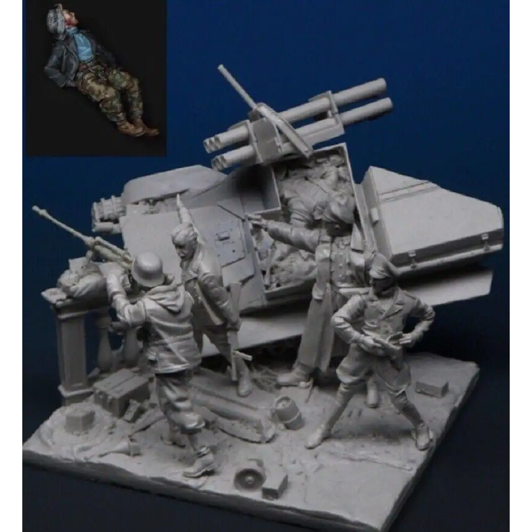 1/35 4pcs Resin Model Kit German Soldiers Artillery with base WW2 Unpainted - Model-Fan-Store