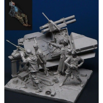 1/35 4pcs Resin Model Kit German Soldiers Artillery with base WW2 Unpainted - Model-Fan-Store