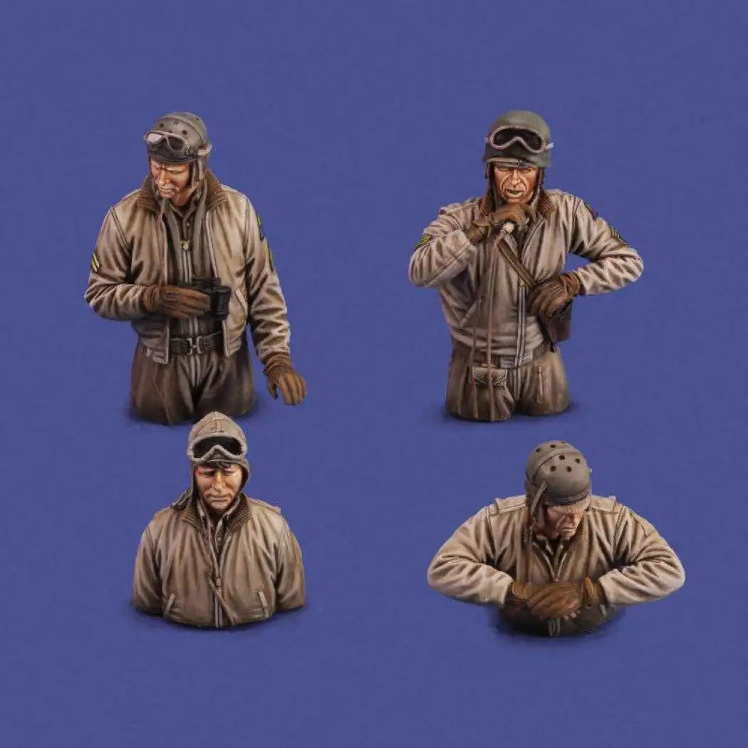 1/35 4pcs Resin Model Kit US Army Soldiers Tank Crew WW2 Unpainted - Model-Fan-Store