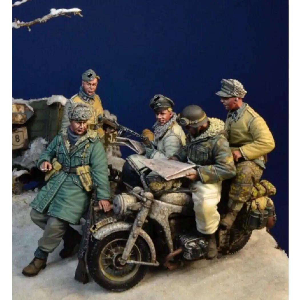 1/35 5pcs Resin Model Kit German Soldiers Infantry WW2 no moto Unpainted - Model-Fan-Store