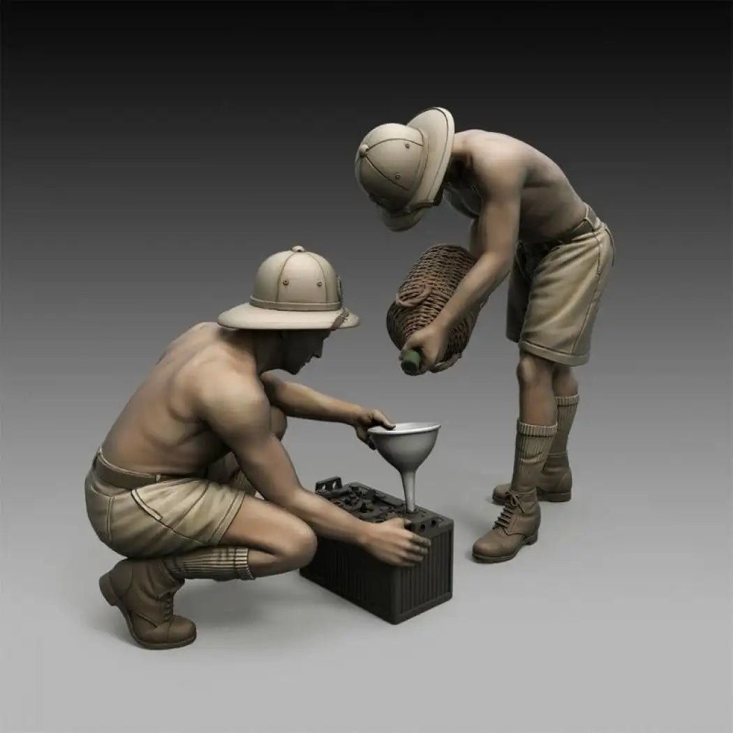 1/35 Resin Model Kit Italian Soldiers Africa Corps Charging WW2 Unpainted - Model-Fan-Store