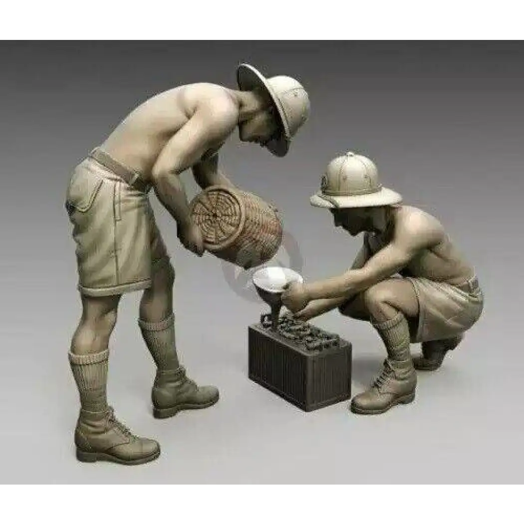 1/35 Resin Model Kit Italian Soldiers Africa Corps Charging WW2 Unpainted - Model-Fan-Store