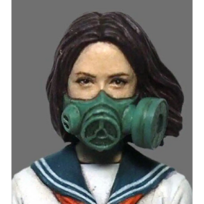 1/35 Resin Model Kit Modern Asian Girl in a Gas Mask Schoolgirl Unpainted - Model-Fan-Store