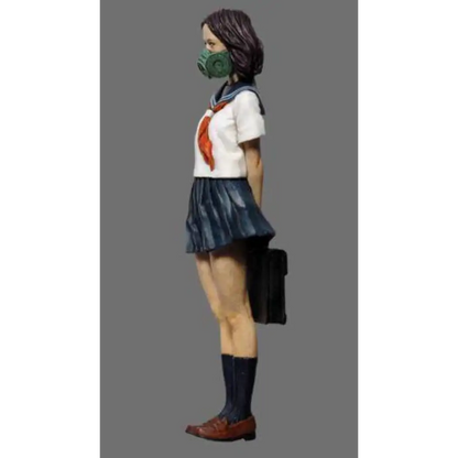 1/35 Resin Model Kit Modern Asian Girl in a Gas Mask Schoolgirl Unpainted - Model-Fan-Store