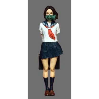 1/35 Resin Model Kit Modern Asian Girl in a Gas Mask Schoolgirl Unpainted - Model-Fan-Store