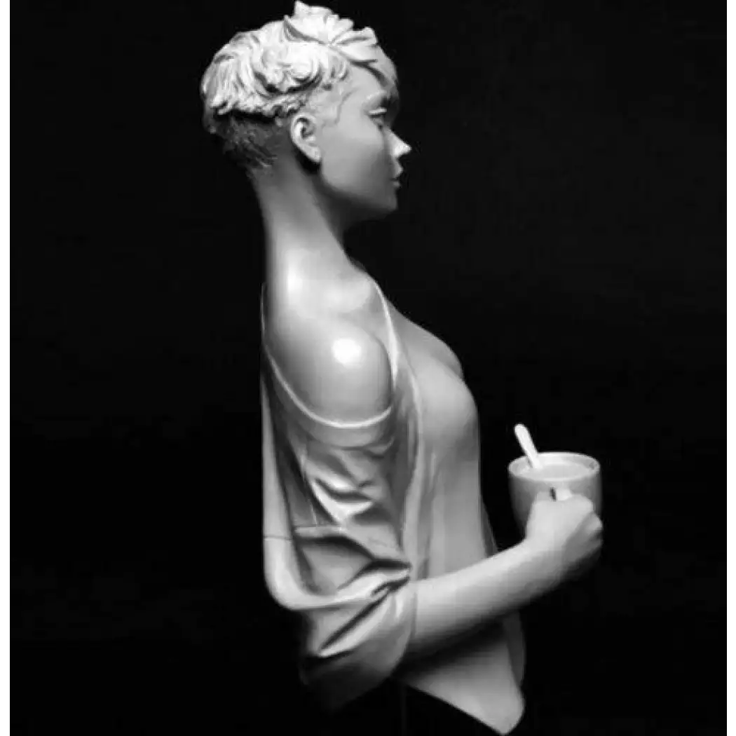 1/9 BUST 110mm Resin Model Kit Modern Beautiful Girl Drinks Coffee Unpainted - Model-Fan-Store