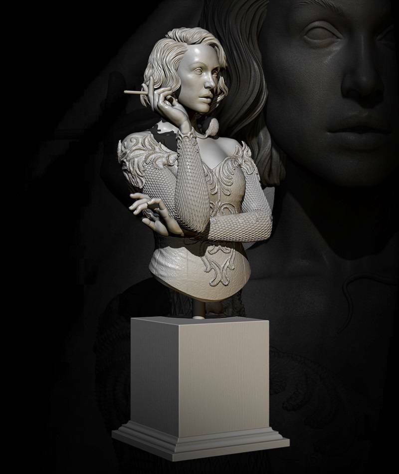 1/10 BUST Resin Model Kit Beautiful Girl Madam Plague Unpainted - Model-Fan-Store