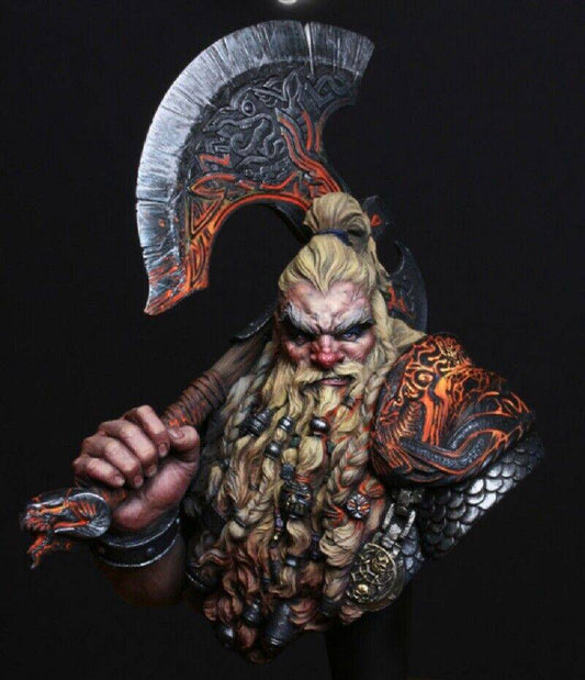 1/10 BUST Resin Model Kit Warrior Barbarian Dwarf Warcraft A-631 Unpainted - Model-Fan-Store
