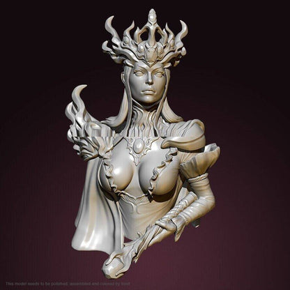 1/12 BUST 55mm Resin Model Kit Beautiful Girl Empress of the Deep Sea Unpainted - Model-Fan-Store