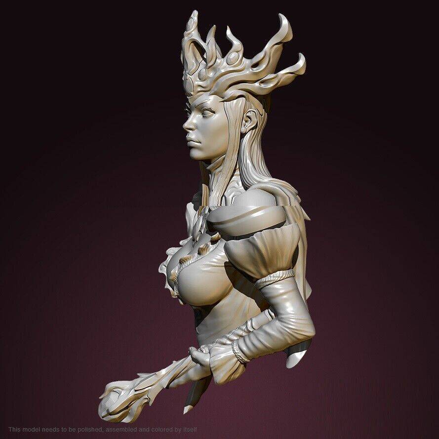 1/12 BUST 55mm Resin Model Kit Beautiful Girl Empress of the Deep Sea Unpainted - Model-Fan-Store