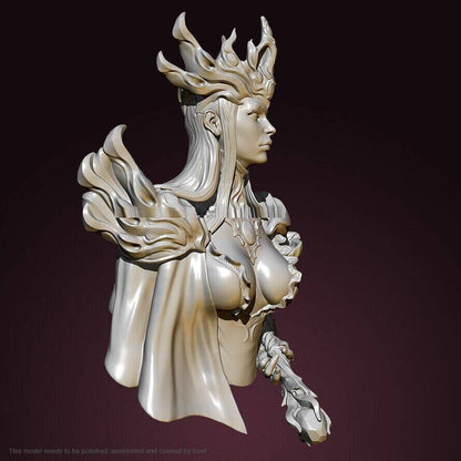 1/12 BUST 55mm Resin Model Kit Beautiful Girl Empress of the Deep Sea Unpainted - Model-Fan-Store